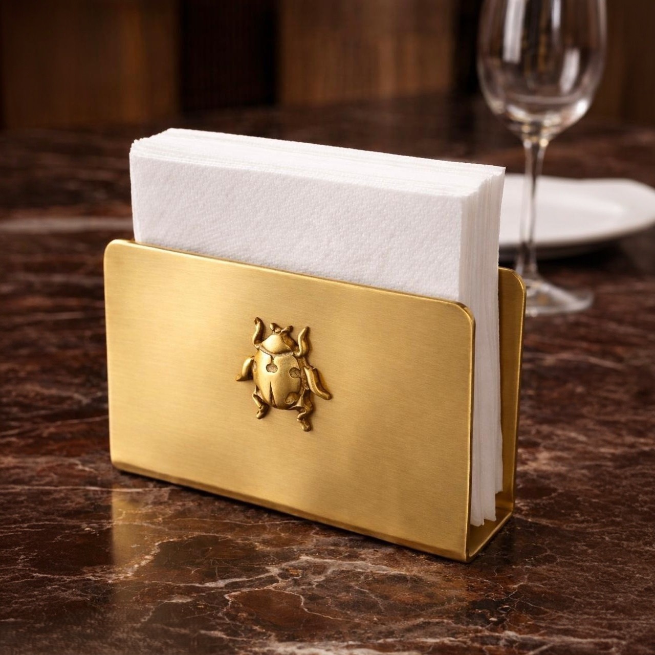 Antique Brass Plated napkin tissue holder