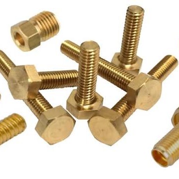 Brass plated industrial fasteners and screws
