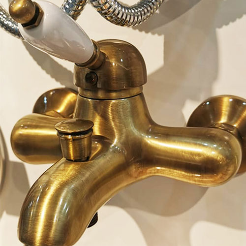 Mirror bright brass plated water tap