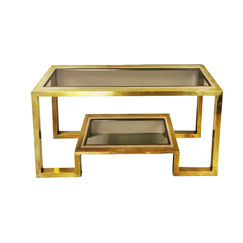 Gold plated coffee table for luxury suite rooms